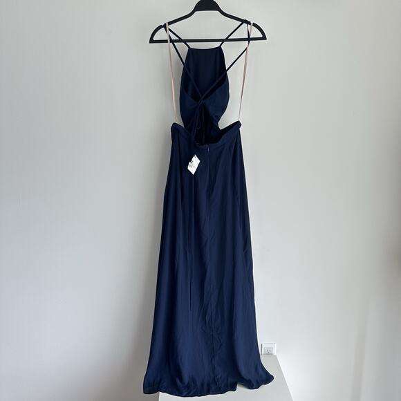 Fame And Partners Dress 8 Navy Dreamer Gown Evening Elegant Quiet Luxury Gala - Picture 5 of 11